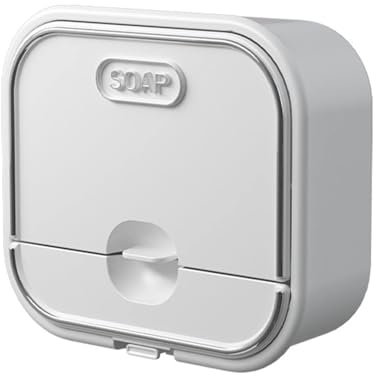 Seifenschale, 2 Stück, an Der Wand Montierter Seifenhalter, Ohne Bohren, Seifenschale, Klappdeckel, Seifenkiste Mit Abtropfschicht, Reise-Seifenbehälter(Weiß)