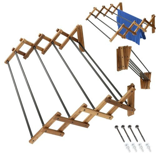 KADAX Tendedero Plegable de Pie Extensible, Acordeón (Pared de 63,5 x 85 cm)