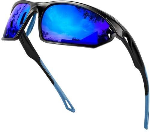 Bircenpro Sport Sonnenbrille für Herren Polarisiert: UV Schutz Verspiegelt Sportbrille für Männer Baseball Radfahren Fahren Angeln Golf Motorrad Laufen