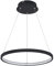 GLOBO Pendelleuchte Ring Hängeleuchte rund LED Lampen Wohnzimmer hängend Modern, aus Metall in schwarz-matt opal, 1x LED 19W 800Lm warmweiß, DxH 38,5x120 cm