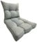 Pillows24 - Loungemöbel Kissen 2er Set | Sitzkissen 40x40 & Rückenkissen 50x40 cm | für Outdoor | Auflagen, Kissen & Polster für Gartenmöbel, Rattanmöbel, Lounge & Sessel | Made in EU | Hellgrau