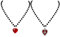JJDreams 2 Stück Gothic Punk Halskette Schwarze Perlenkette mit Herz-Anhänger Devil's Eye für Frauen