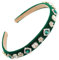 scicent Kristall Strass Haarband Glitzern Grün Diamant Stirnband Samt Breite Haarreifen Party Hochzeit Kopfschmuck Vintage Haarschmuck für Frauenund Damen - 27320
