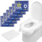 Romon 48 Stück Toilettenauflage Einweg, 47 * 39cm Spülbar Papier Toilettensitzbezüge, Tragbar Einweg Toilettensitz Sitzbezug für Hotel Outdoor Reisen (Size L)