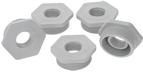 5 Stück Kalitec G6321600 Reduktion M32/M16 Kunststoff lichtgrau I Reduzierstück Kabelverschraubung sechskant I M16 Innengewinde I M32 Außengewinde I IP68