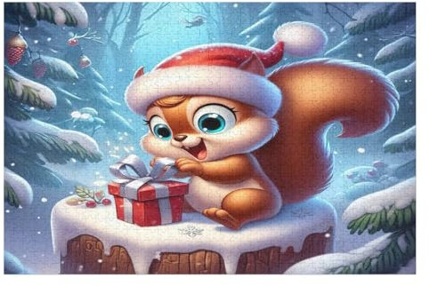 Puzzle in legno con scoiattolo animale, 1000 pezzi, per adulti, puzzle impossibili, gioco di abilità per tutta la famiglia, decorazione per la casa, puzzle per bambini (75 x 50 cm)
