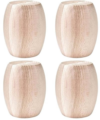 STOLMET Möbelbein aus Buchenholz Möbelfüße aus Holz Möbelfuß Unlackiert Sofa Couch Stuhl Ottomane Schrank 100 mm Höhe Rohholz 4 Stück TOE20