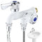Two-Way Water Supply Faucet, Double Spout Faucet Adapter, Multi-Function Faucet Connector, Kitchen Sink Double Outlet, Purpose Water Faucet, Two-Way Water Dispenser, Double Spigot Faucet,