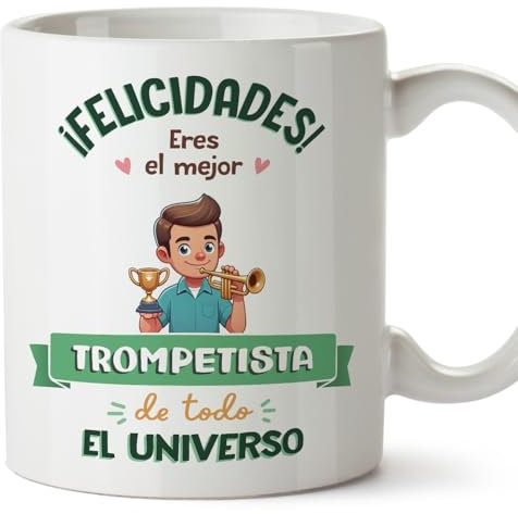 MUGFFINS Tazas para TROMPETISTA hombre - En Español - Mejor Universo Trofeo - 11 oz / 330 ml - Regalo original y divertido