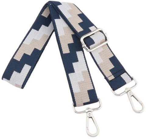 Whakano Bunt Verstellbar Schultergurt für Taschen,Ersatz Taschengurt Breit 3,8CM Umhängegurt,Längenverstellbarer 75-145cm,Taschengurte zum Wechseln,Taschenherstellung Zubehör,Silbern Schnalle,Blau