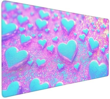 Gaming Tapis de Souris Amour, Grand Tapis de Souris XXL 600x300x3 mm, Tapis Souris pour Clavier et Bureau, avec Bords Surpiqués et Dos Antidérapant, for Gamer Gaming Accessoire E-5