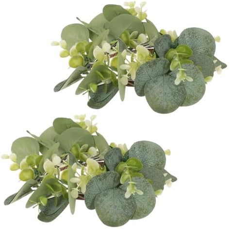 Garneck 2Er Set Kerzenkranz Simulationsblattkranz Für Tischdekoration Künstlicher Blattkranz Als Kranz Schmuck Für Kerzen Hochzeit Party Bankett Geburtstag Wohnaccessoires 9.84X9.84X1.97 in