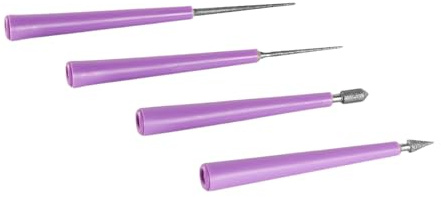 Laroal Perlenreibahle mit Diamantspitze, Perlenöffnergriff, Bastelreibahle, Lochvergrößerer, entfernt Grate, Perlenexpander für Glas, Kunststoff, Metall, Holzperlen (4 Packungen)