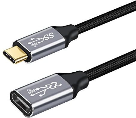 ZEPFJHE Cable de extensión USB C Gen 2 100W 3.1 tipo C macho a hembra, cable de datos extensor tipo C