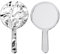Handspiegel, Handspiegel mit Griff, Kosmetikspiegel Schminkspiegel Runde Form für Damen Tägliche Make-up Friseure Rasierspiegel, Runde Taschenspiegel für Handheld, Zuhause,Reisenutzung (Silber)