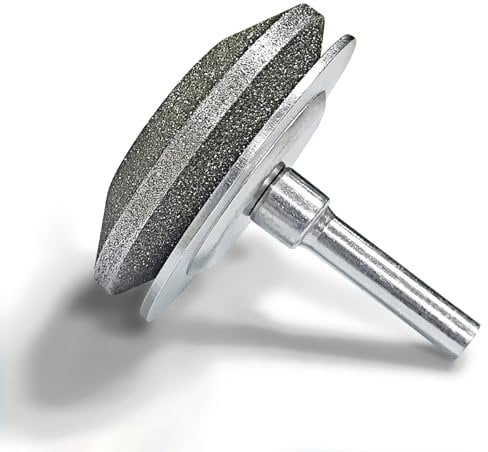 Diamond Lawn Mower Blade Sharpener, All-Metal Construction, for Any Power Hand Drill (120 Grit)