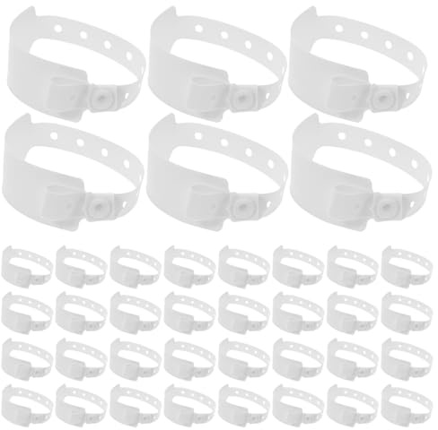 VALICLUD Bracelets D'Identification MéDicale ÉTanches 100 PièCes Avec Fermeture SéCuriséE Bracelet D'HôPital Jetable Pour Patient Adulte 9.65X1.26In
