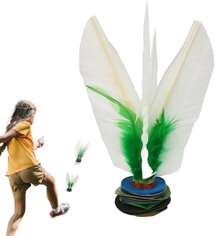 Jianzi Kick Toy - Müheloser weiße Feder -Shuttle | Traditioneller chinesischer JiANZI -Fußkick | Fitness Sportspiel | Handradfedern Shuttle für Außen im Innenspiel im Freien