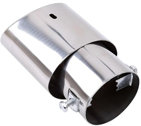 Auspuffblende, Auspuff Endrohr Universal Auto Hinten Runde Auspuff Endschalldämpfer Spitze Chrom Edelstahl Automobil Schalldämpfer Spitze Ersatz Auto Zubehör(Straight)