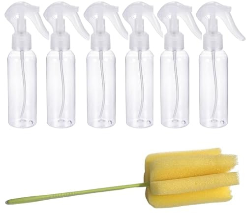 GQunit 6 Pcs 200ml Spray Bottles, Empty Plant Mister Water Spray Bottles, Plastic Refillable Trigger Pressure Pump Mister Sprayer Bottles Container for Gardening Cleaning Air Freshening Hair Sprayer