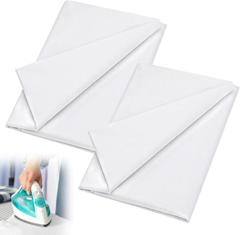 Bügelvlies Aufbügeln Einlagestoff, Weiß Vliesstoff Einlagestoff, 200 x 100 cm Leichtes 4 Stück Einlagestoff zum Aufbügeln für Bügelfalten, Nähhandwerk und Verstärkte Bekleidung