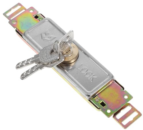 DIKACA Serratura Doppio Cilindro in Lega di Zinco per Porte Scorrevoli e Serrande Avvolgibili Kit Antiscasso Resistente per Garage Negozi e Porte Centrali