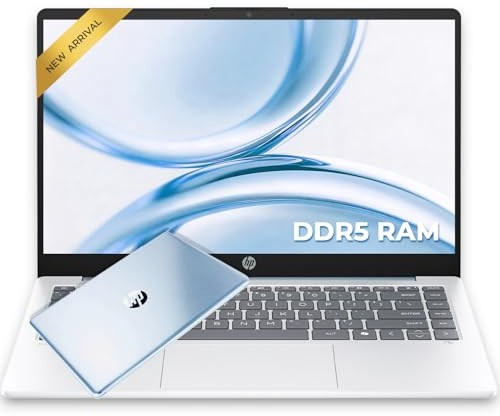 HP 14″ Snowflake White Lightweight Laptop, with Office 365 & Copilot AI, Intel Processor, 4GB RAM Memory, 64GB SSD + 1TB Cloud Storage