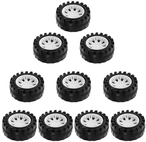Beavorty 10 Stück Rc Autoreifen 2,5x51mm aus Kunststoff Robuste Selbstgemacht Spielzeugräder für Automodelle und LKW Vielseitiges Fahrzeugzubehör für Besseren Grip