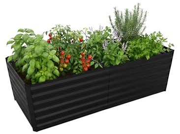 Relaxdays Hochbeet, verzinktes Metall, HxBxT: 57 x 180 x 90 cm, eckiges Gartenbeet für Gemüse, Kräuter, Blumen, Farbwahl