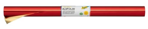 Großrolle Bastel-Alufolie, 50 cm x 10 m, 1 Rolle (Rot / Gold)