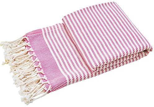DONE Plaid Hamamtuch PLAID LOUNGE STRIPES 100 x 180 cm 100% Baumwolle mit Fransen extra leicht