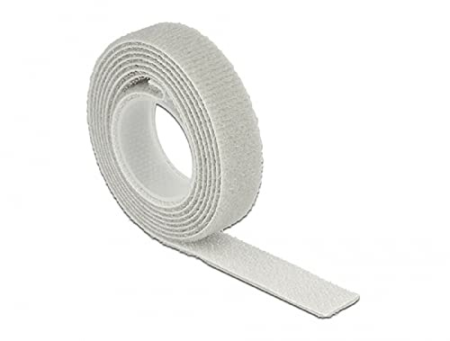 Delock 18274 Klettband Klettbinder auf Rolle L 1 m x B 13 mm grau