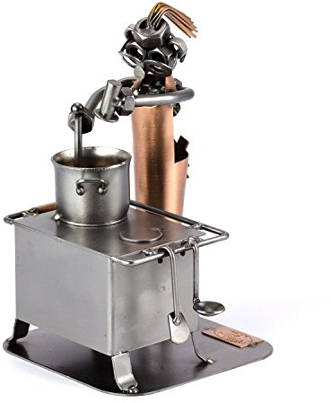 Steelman24 Schraubenmännchen Köchin | Made in Germany,Handarbeit,Geschenkidee,Stahlfigur,Metallfigur,Metallmännchen