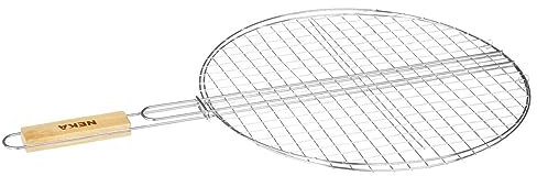 AC-Deco - Rejilla para barbacoa redonda, 40 x 66 cm, metal cromado