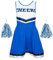 REDSTAR FANCY DRESS Cheerleaderkostüm Damen mit Cheerleader Pompoms – Cheerleader Kostüm Damen – Kostüm Damen als High School Cheerleader – Halloween Kostüm Damen
