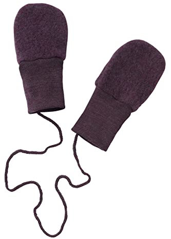 Engel Baby Fäustel ohne Daumen, Fleece, 100% Schurwolle (kbT) (50/56, Lila melange)