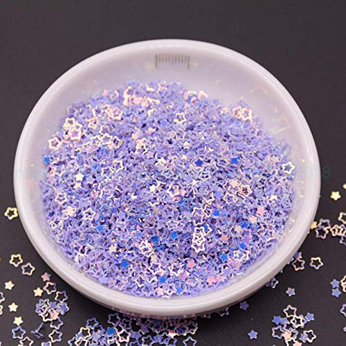 25g 4mm Bright Star Shape PVC Sequins for Crafts Scrapbook Decoration Shaker Cards DIY Accessory Crystal Glue Filling Filler,3