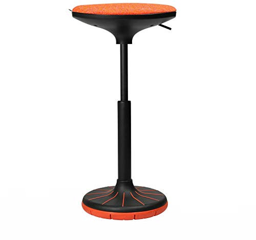 Wagner W3 3D Hocker, schwarz orange Sitz Stoff BV1 orange BxT 38x32cm H 57-79cm inkl. Gleiter Gestell schwarz Fußsohle orange