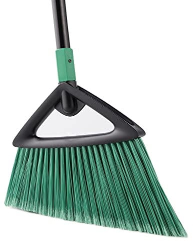 Eyliden Scopa resistente, scopa angolare commerciale con manico lungo, scopa da esterno con superficie ruvida per garage, cortile, marciapiedi, ponti, perfetta per interni cucina, ufficio, hall