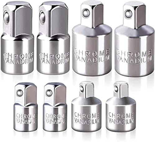 Adaptadores de manguito de impacto y kits de reductores, para ingeniería estructural de vehículos y accionamientos de impacto junto con llaves de impacto y taladros, 8 piezas