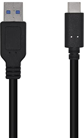 AISENS Cable USB 3.1 Gen 2 10 Gbps 3 A. Tipo C/M-A/M. Negro. 0.5m
