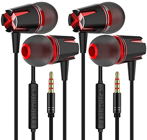 MUNSKT 2pack Earphones In-Ear Headphones Wired with High Sensitivity Microphone - Noise Isolating, Definition Sound for iPhone, iPad, Smartphone, MP3 Players, etc.