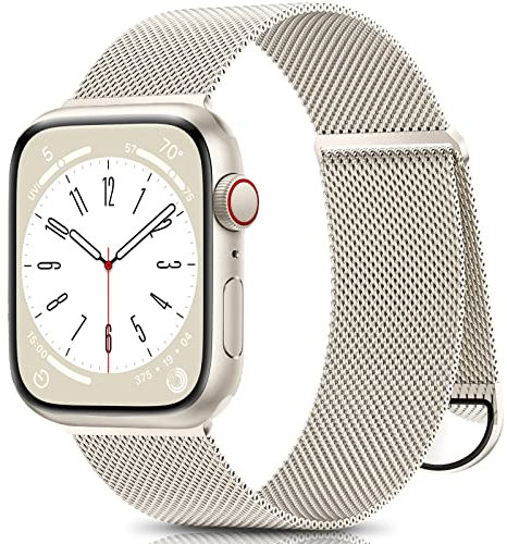 DigiHero Metal Strap Compatible with Apple Watch Strap 38mm 40mm 41mm 42mm 44mm 45mm 46mm 49mm, Stainless Steel Mesh Sturdy Closure Strap Replacement for iWatch Series 10 9 8 7 6 SE Ultra Starlight A
