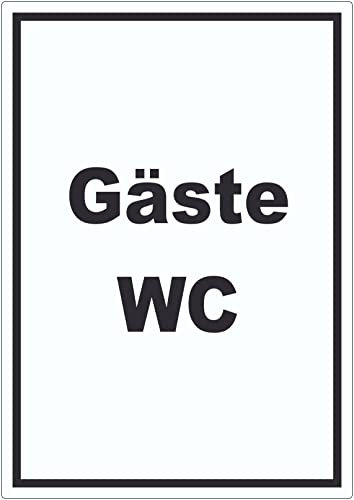 Gäste WC Aufkleber mit Text Toilette hochkant A4 (210x297mm)