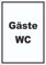 Gäste WC Aufkleber mit Text Toilette hochkant A4 (210x297mm)
