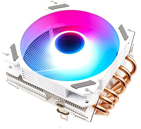 6 Heatpipes CPU Cooler Fan Low Profile Radiator Ultra Slim 4Pin PWM LGA 115X 1200 1366 2011 V3 X79 X99 AM3 AM4 120mm CPU Cooling (Blade Color : White ARGB)