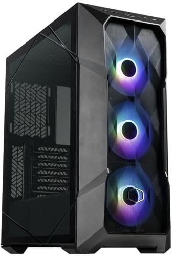 Cooler Master TD500 Mesh V2 Airflow ATX Mid-Tower Case, Malla Poligonal, Vidrio Templado cristalino, Panel Superior extraíble, 3 Ventiladores PWM ARGB Personalizables de 120 mm, USB Gen 2 Tipo C