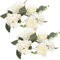VOSAREA Rose Herbstkranz 2 Stücke Kerzenkranz Rose Kerzenring Kerzenhalter Ostern Blumenkranz Künstliche Türkranz für Stumpenkerzen Stabkerzen Valentinstag Tischdeko Türkranz Herbst