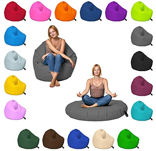 Momiralland Sitzsack 2 in 1 Funktion für bequemes Sitzen & Liegen – Indoor & Outdoor da er Wasserfest ist – Bdenkissen – für Kinder & Erwachsene (Lila, 120 cm - Durchmesser)