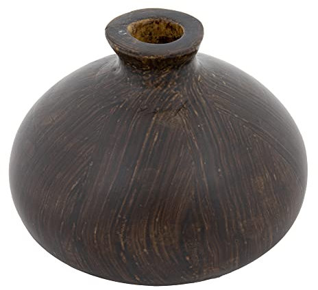 Creative Co-Op Dekorative Vase aus Paulownia-Holz, Espresso-Finish, Dunkelbraun